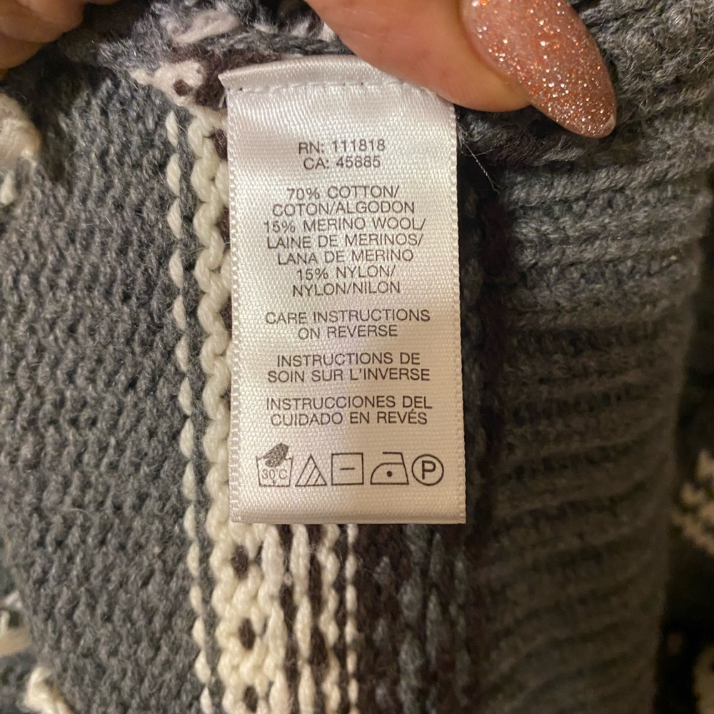Michael Kors Grey Print Classic Sweater, Cardigan - Picture 6 of 7
